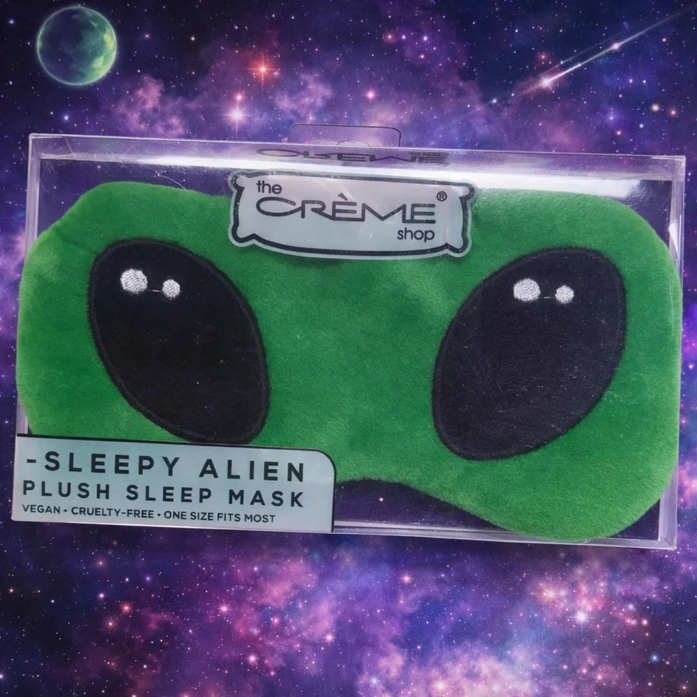 The Crème Shop Green Alien Plush Sleep Mask
